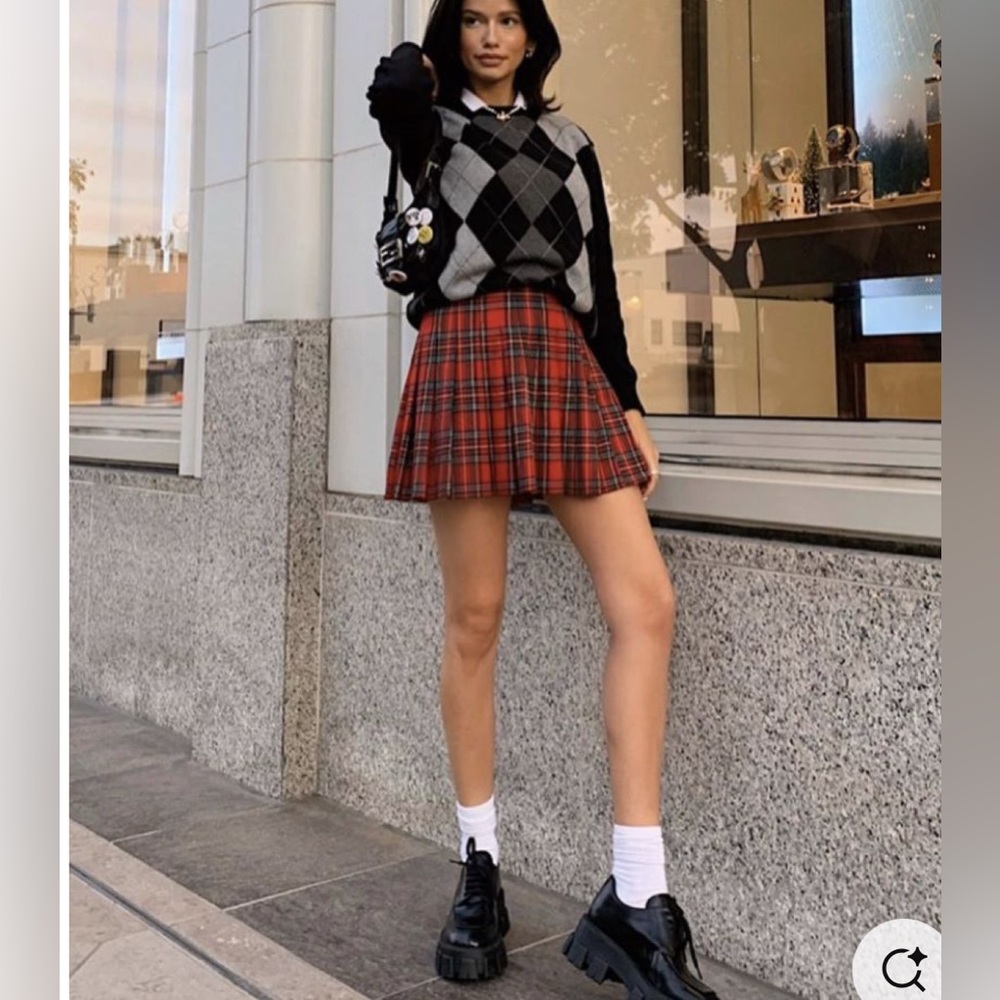Vintage Trutex Plaid Tennis-core Pleat Skirt Size Large